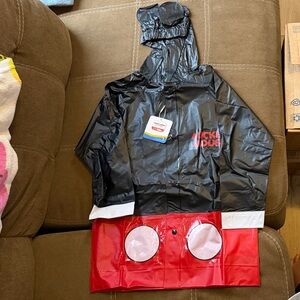 Kids Mickey Mouse Black & Red Hooded Rain Poncho